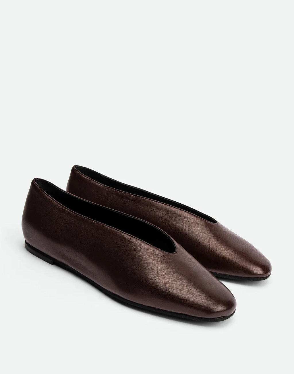 POEVE Ballerine Reese in Pelle Marrone