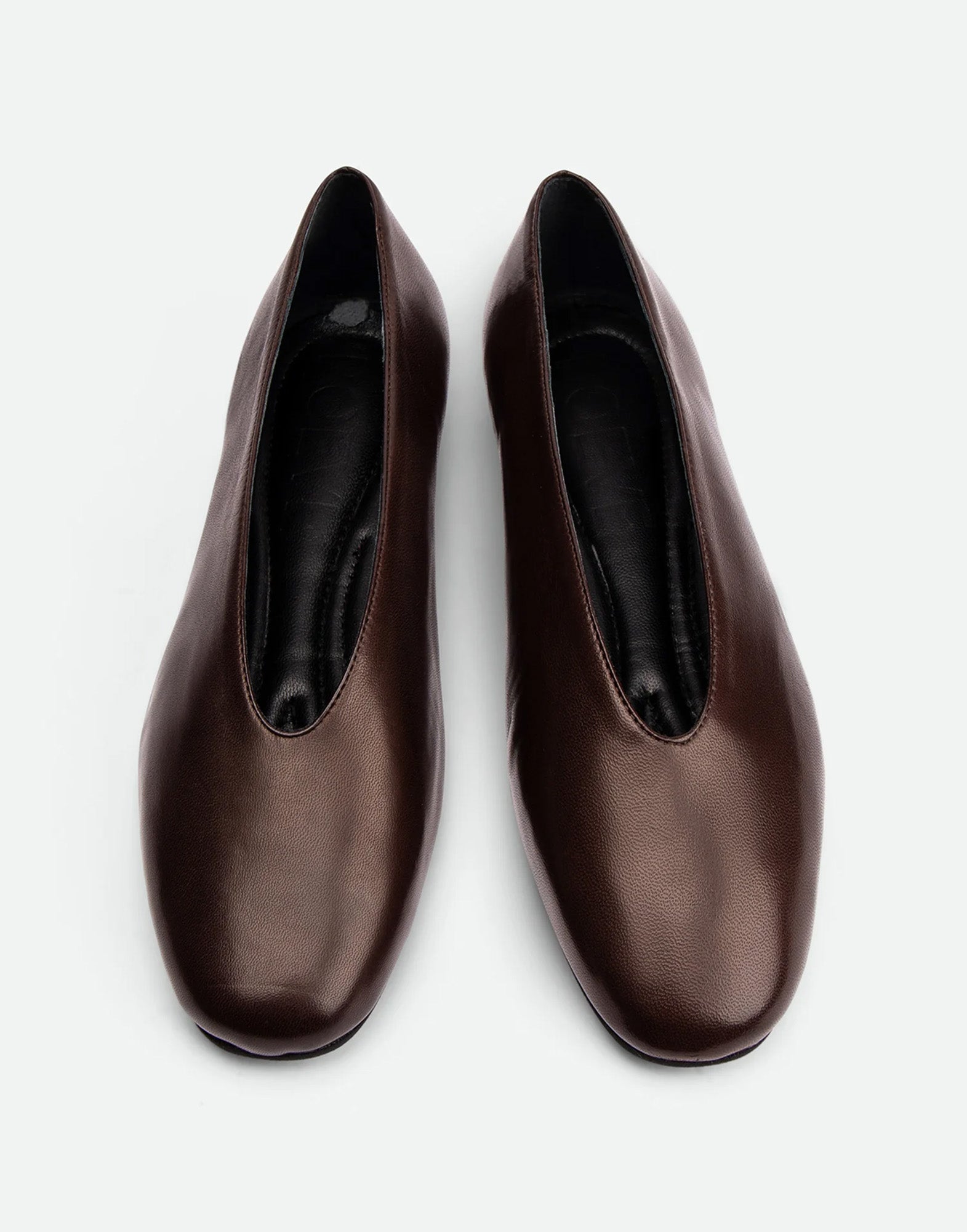 POEVE Ballerine Reese in Pelle Marrone