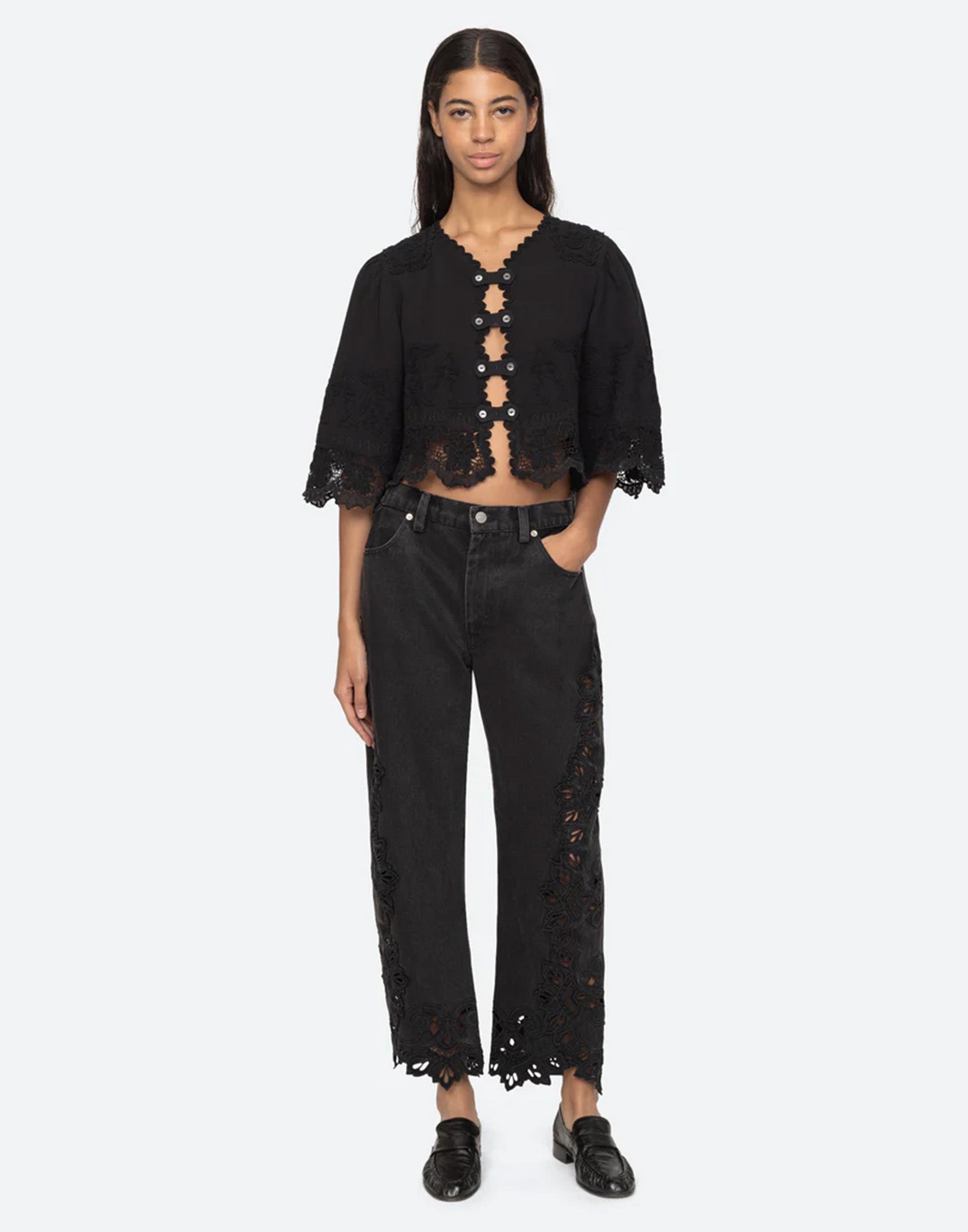 SEA NY Cavina Jeans in Denim con Ricami