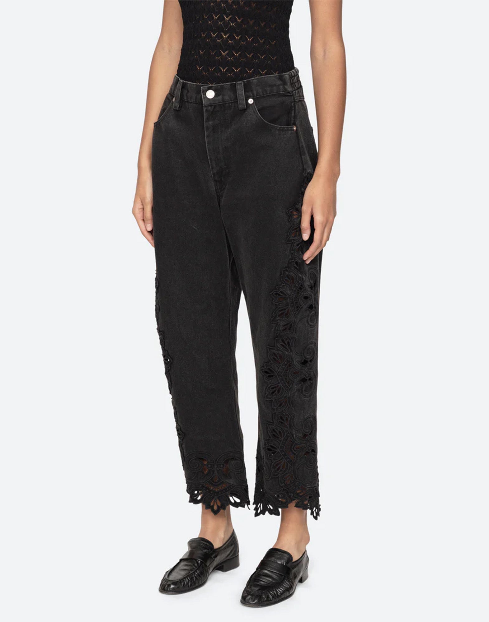 SEA NY Cavina Jeans in Denim con Ricami
