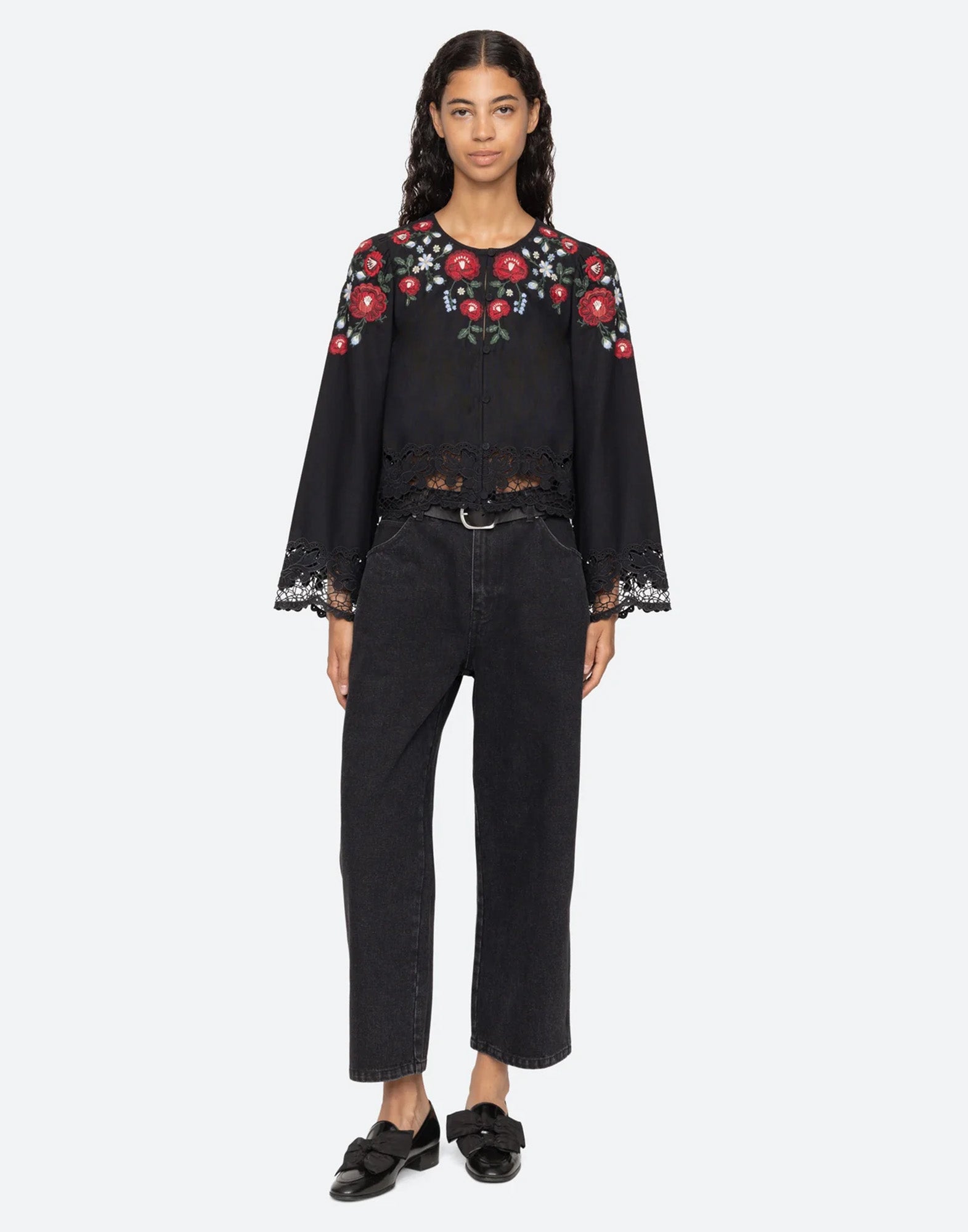 SEA NY Jeans Jules in Denim con Cintura Rimovibile Neri