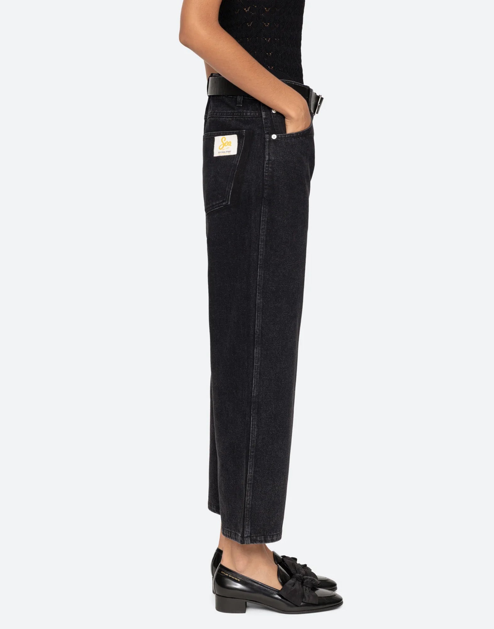 SEA NY Jeans Jules in Denim con Cintura Rimovibile Neri