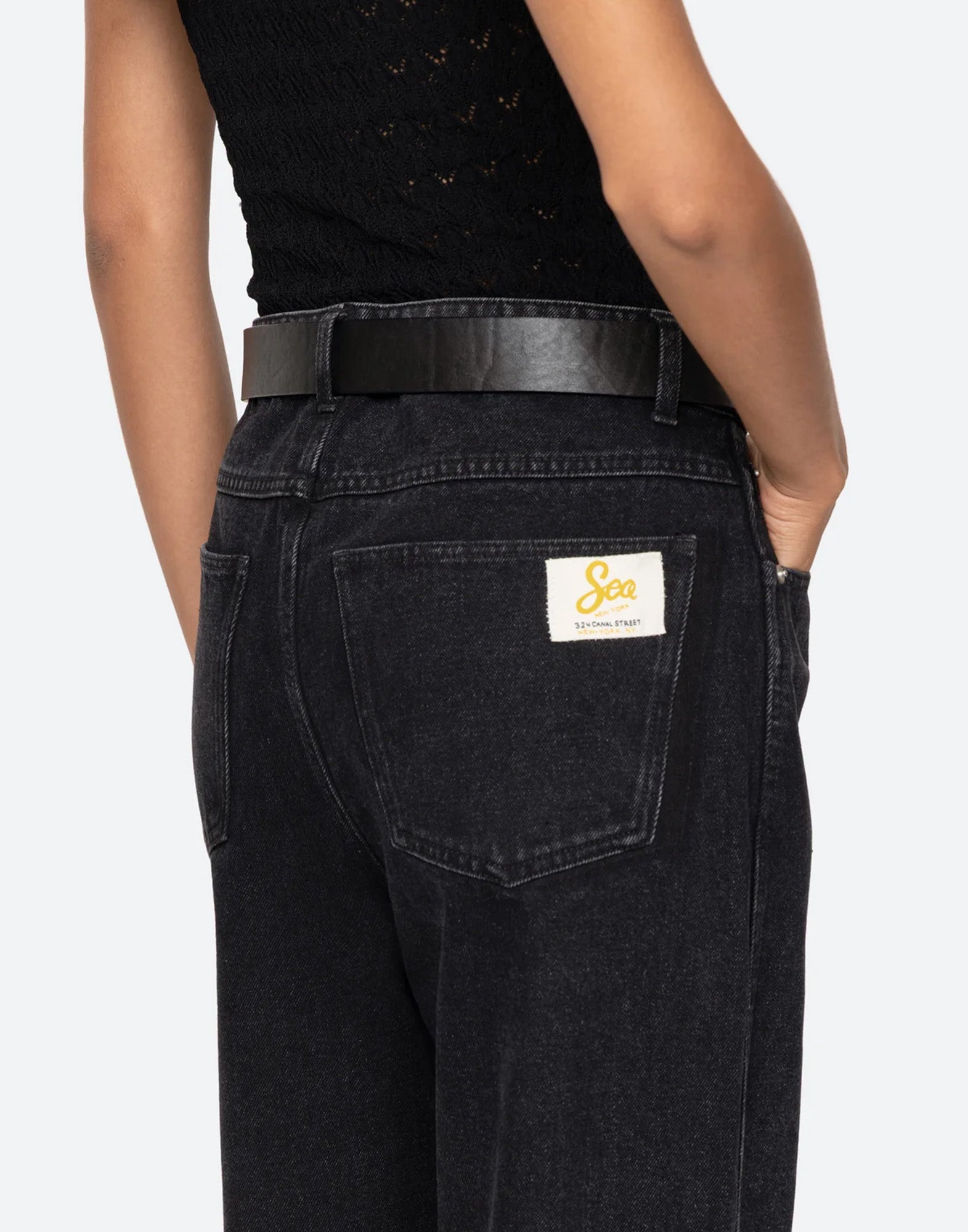 SEA NY Jeans Jules in Denim con Cintura Rimovibile Neri