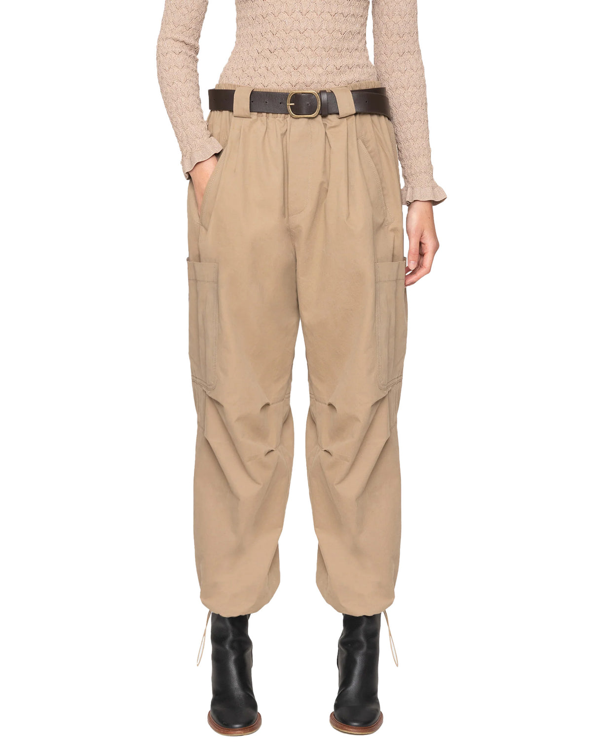 SEA NY Pantaloni Cargo Sullivan in Cotone Beige