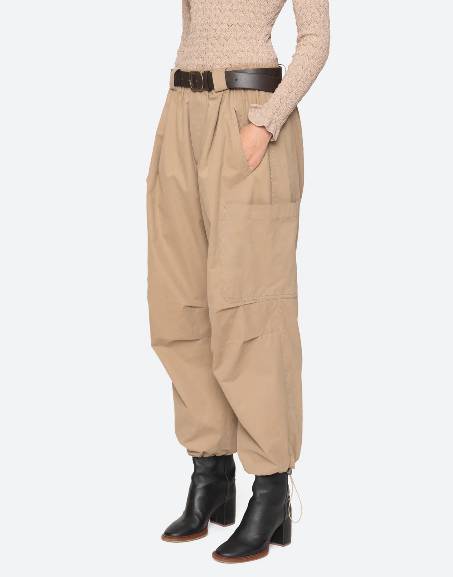 SEA NY Pantaloni Cargo Sullivan in Cotone Beige