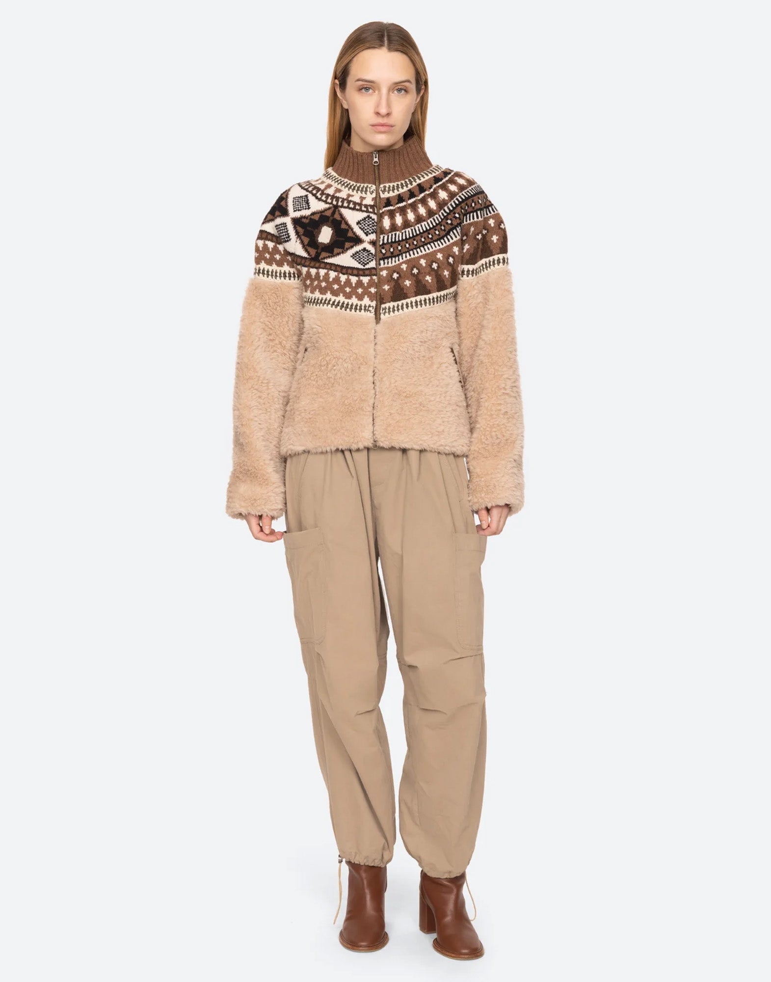 SEA NY Pantaloni Cargo Sullivan in Cotone Beige