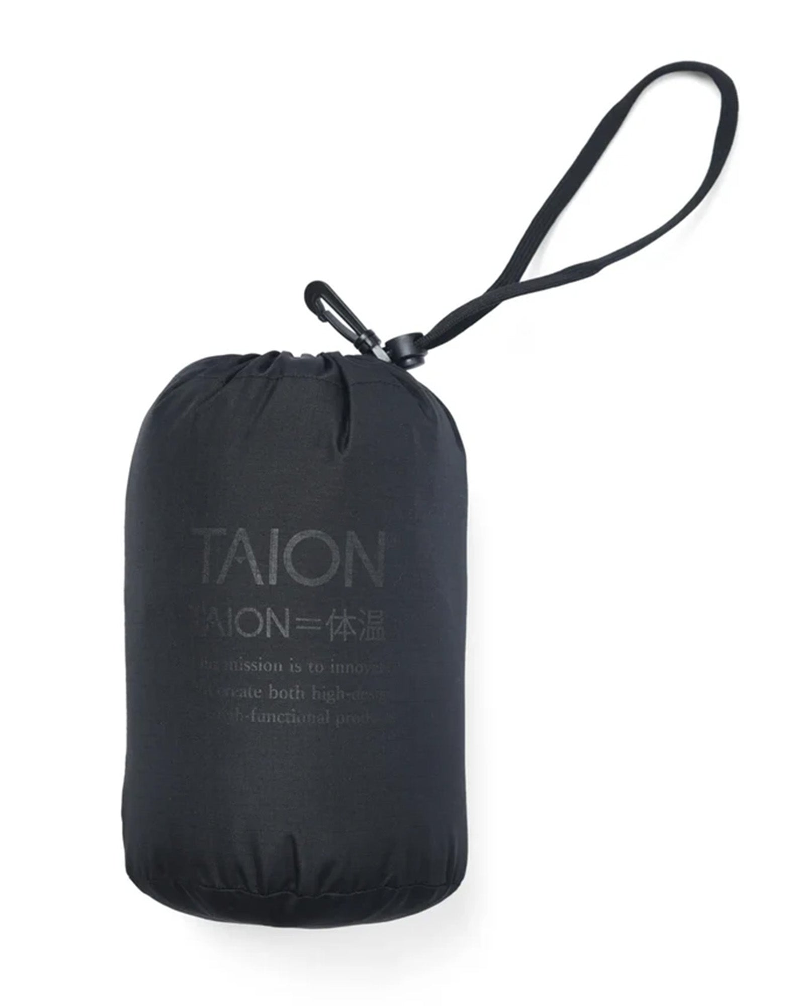TAION Gilet Military V-Neck W-Zip Down in Soft Shell Nero