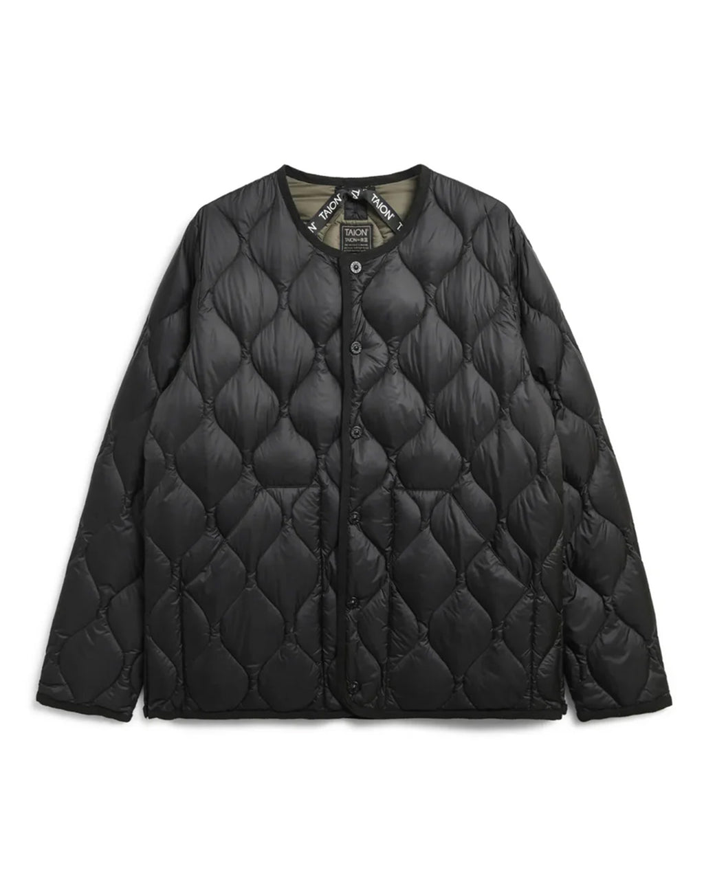TAION Military Crew Neck Down Jacket Softshell Black