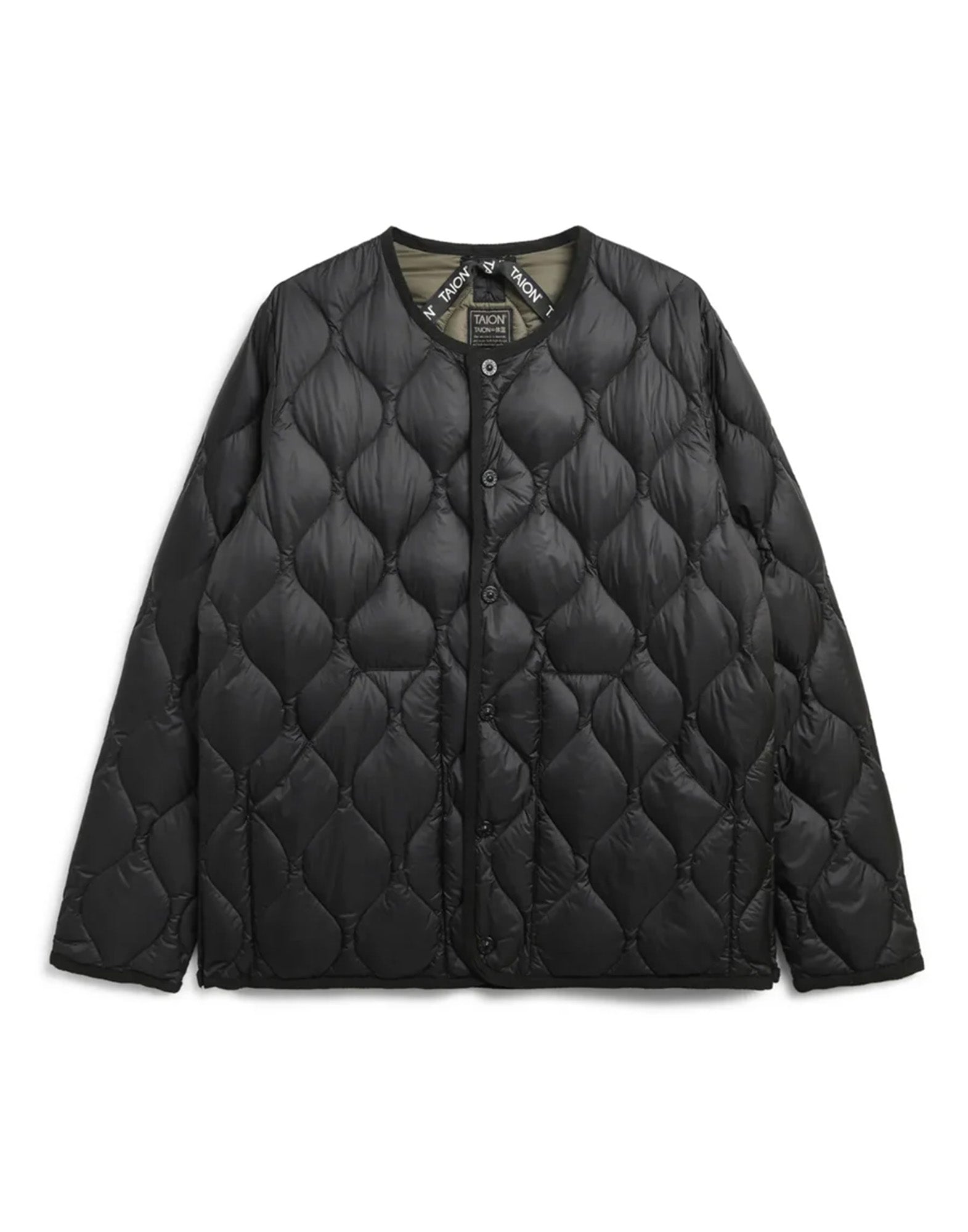 TAION Military Crew Neck Down Jacket Softshell Black