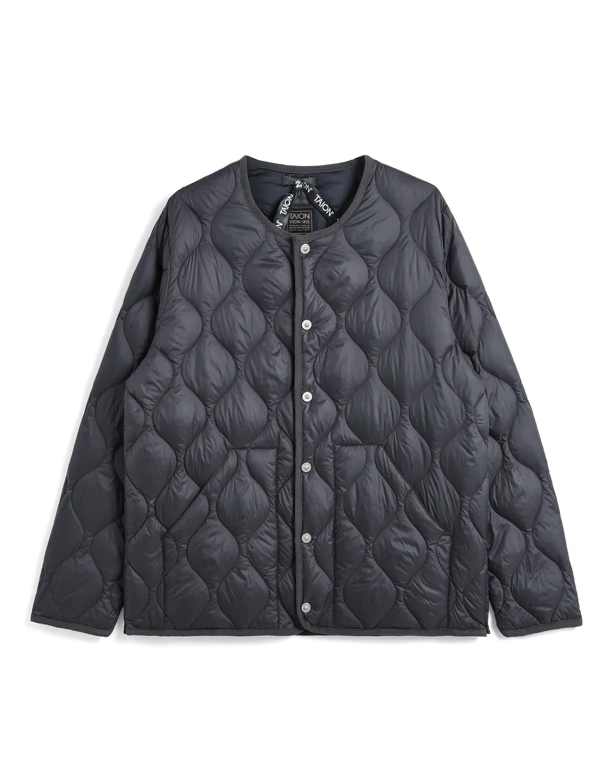 TAION Military Crew Neck Down Jacket Softshell Charcoal