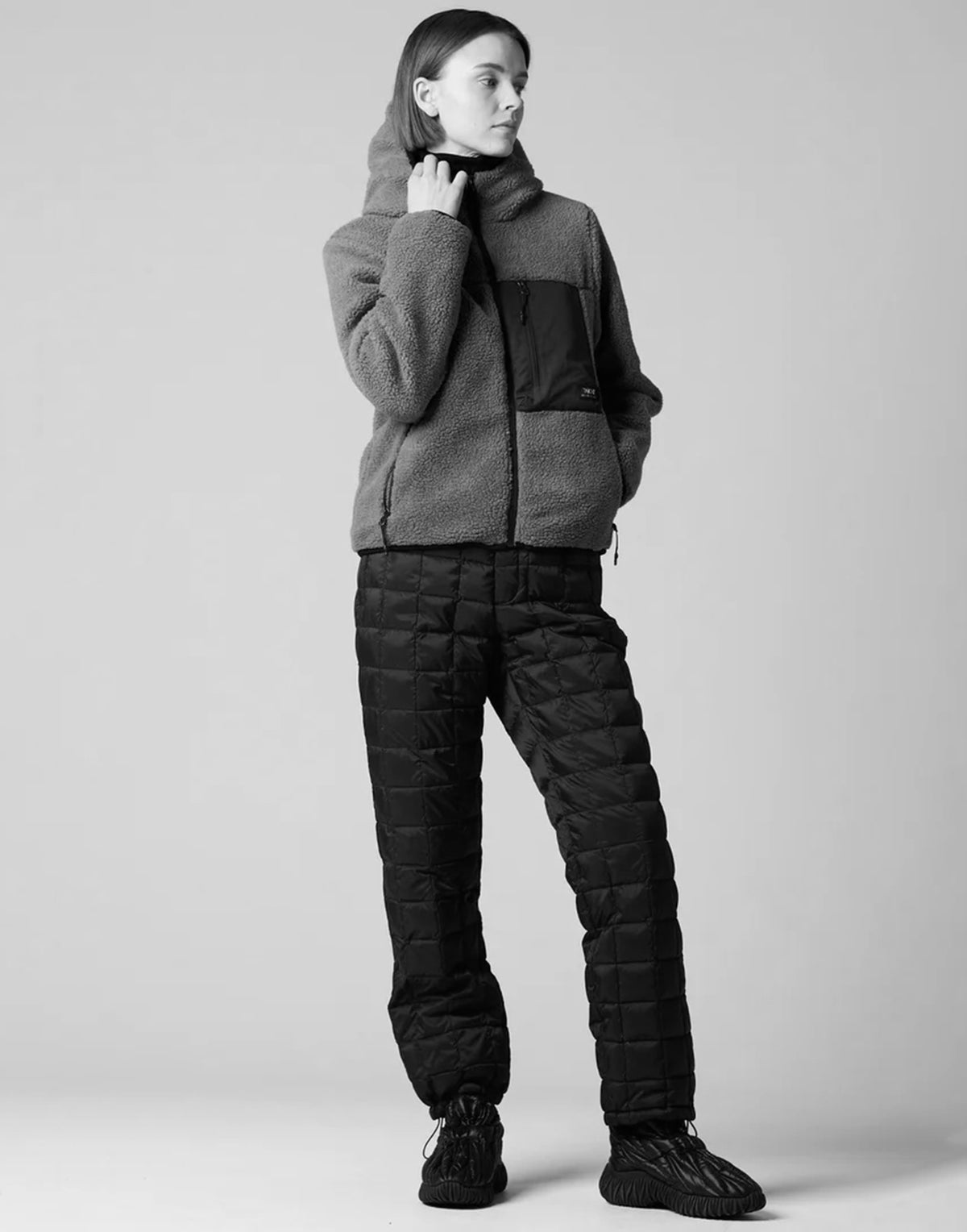 TAION Giacca Non-Down Mountain W-Zip Boa Hoodie Nera