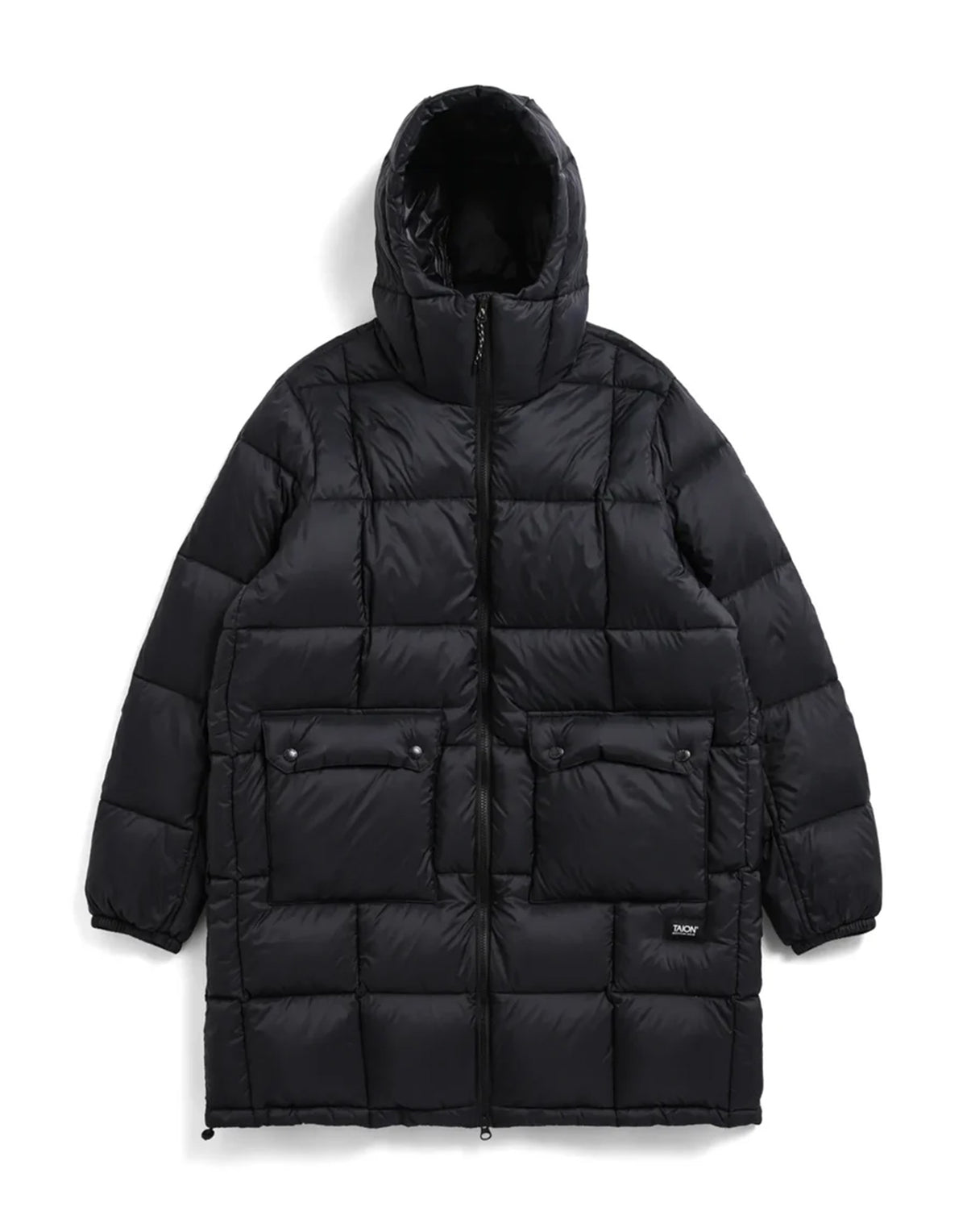TAION Piumino Con Cappuccio Volume Ripiegabile Da Montagna Nero