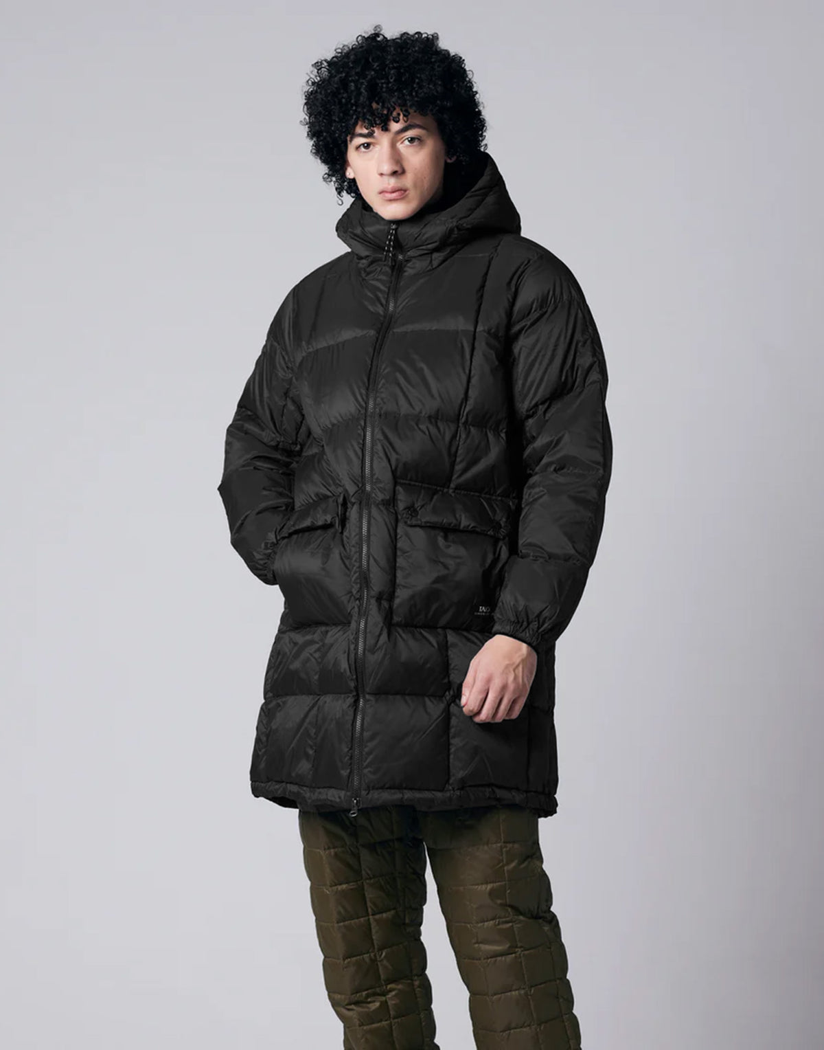 TAION Piumino Con Cappuccio Volume Ripiegabile Da Montagna Nero