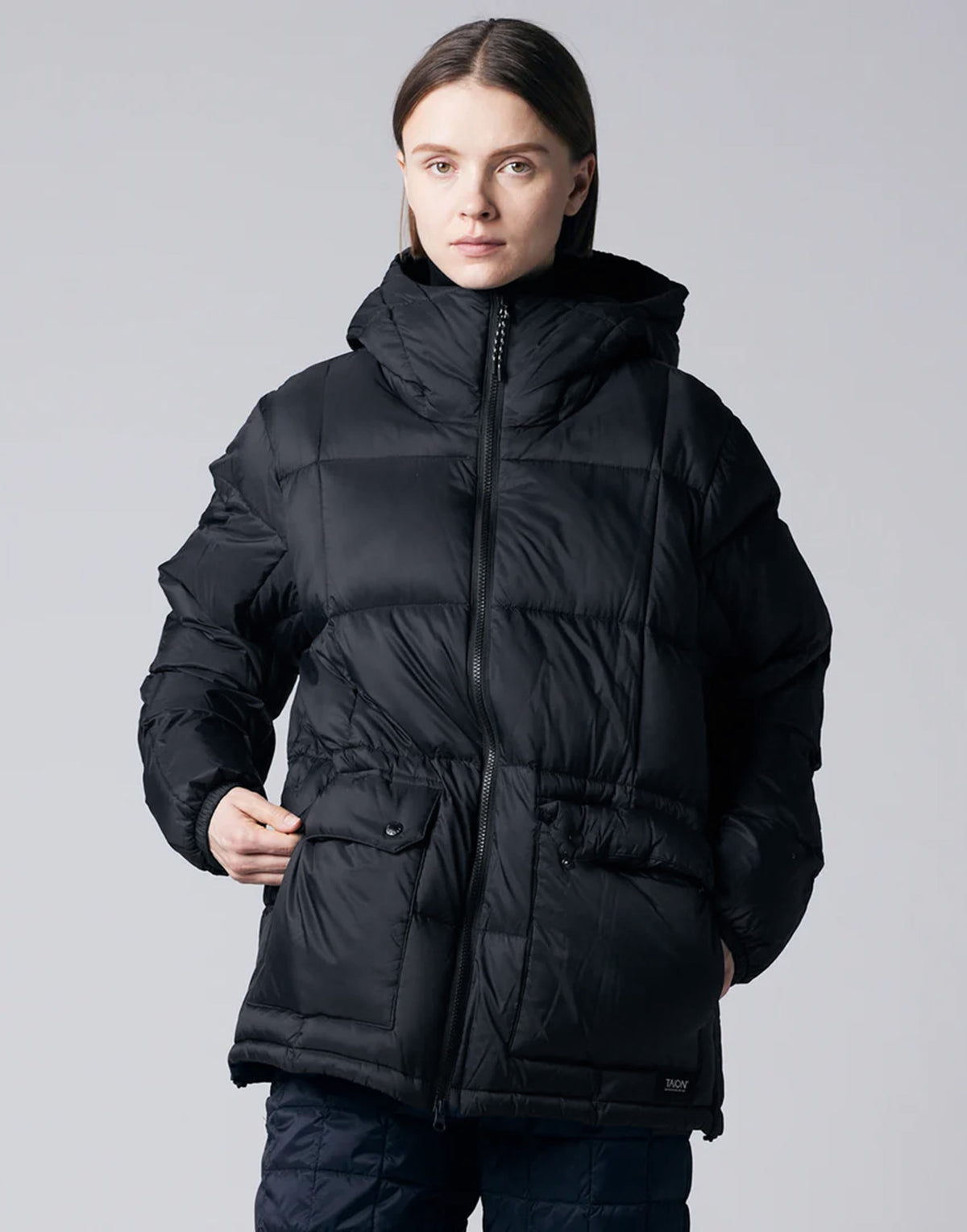 TAION Piumino Mountain Packable Volume Down Hoodie Nero