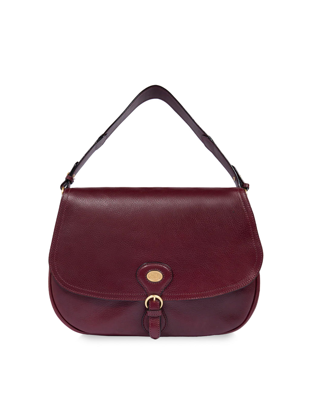 THE BRIDGE Borsa a Spalla in Pelle Grande con Patta Frontale Mosto