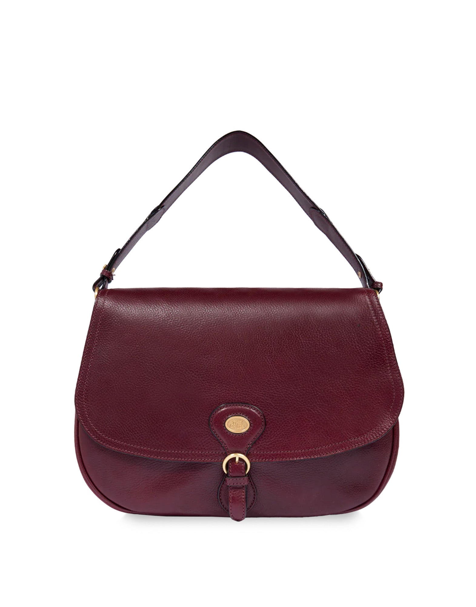 THE BRIDGE Borsa a Spalla in Pelle Grande con Patta Frontale Mosto