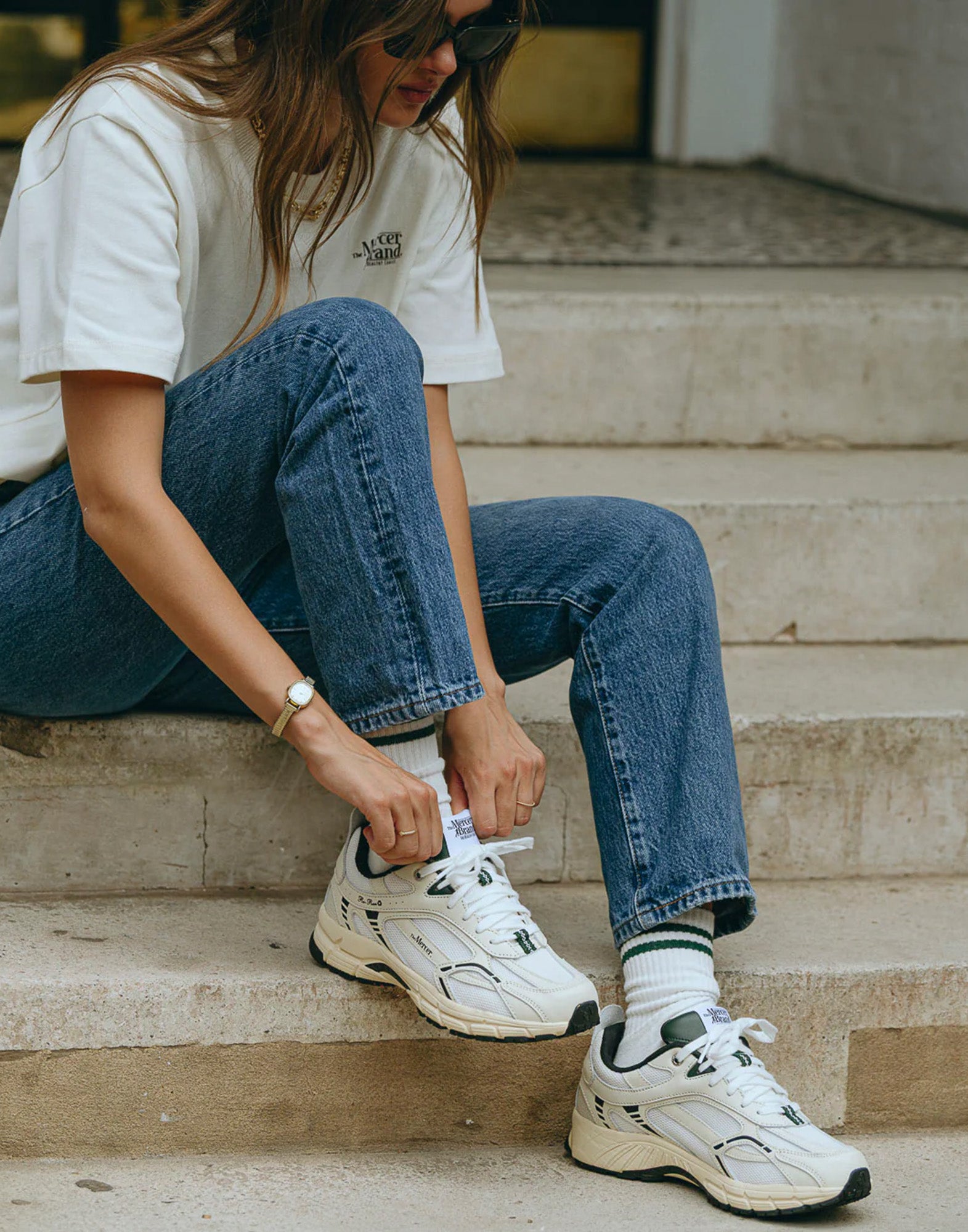 THE MERCER BRAND Sneakers The Re-Run Nappa Off-White