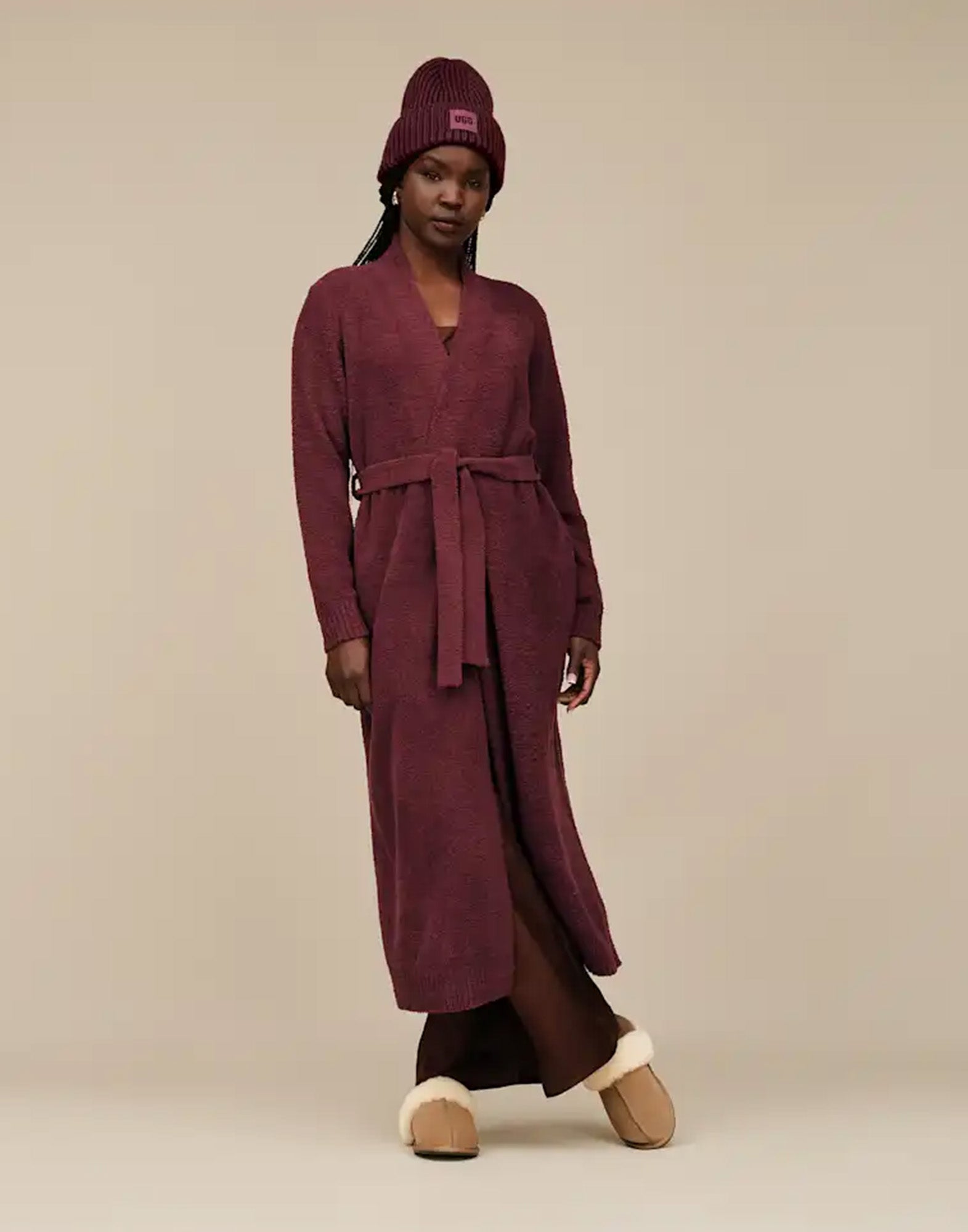 UGG Berretto a Coste in Maglia Grossa Wild Grape
