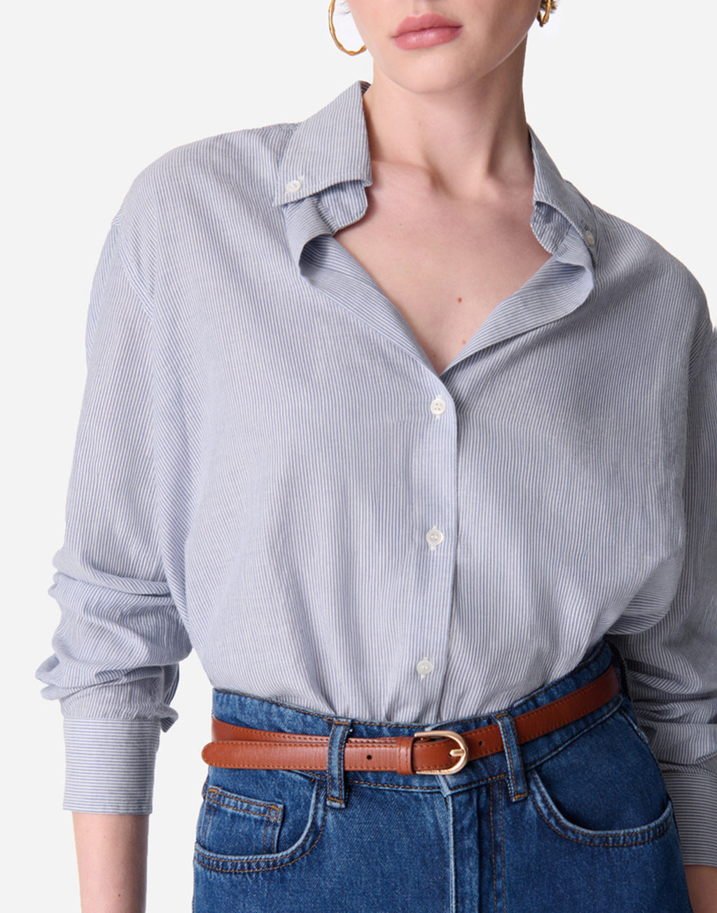 VANESSA BRUNO Camicia Druyat in Voile di Cotone a Righe
