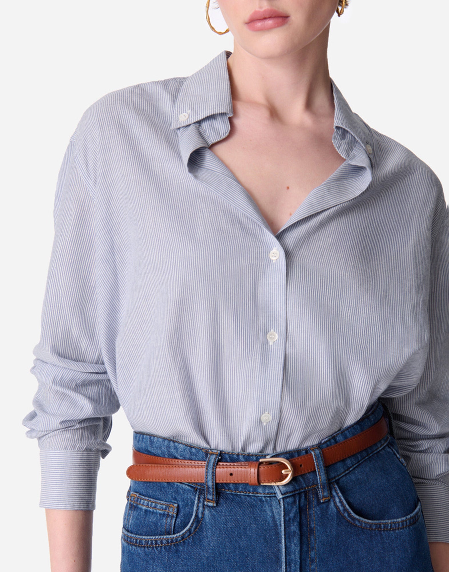 VANESSA BRUNO Camicia Druyat in Voile di Cotone a Righe