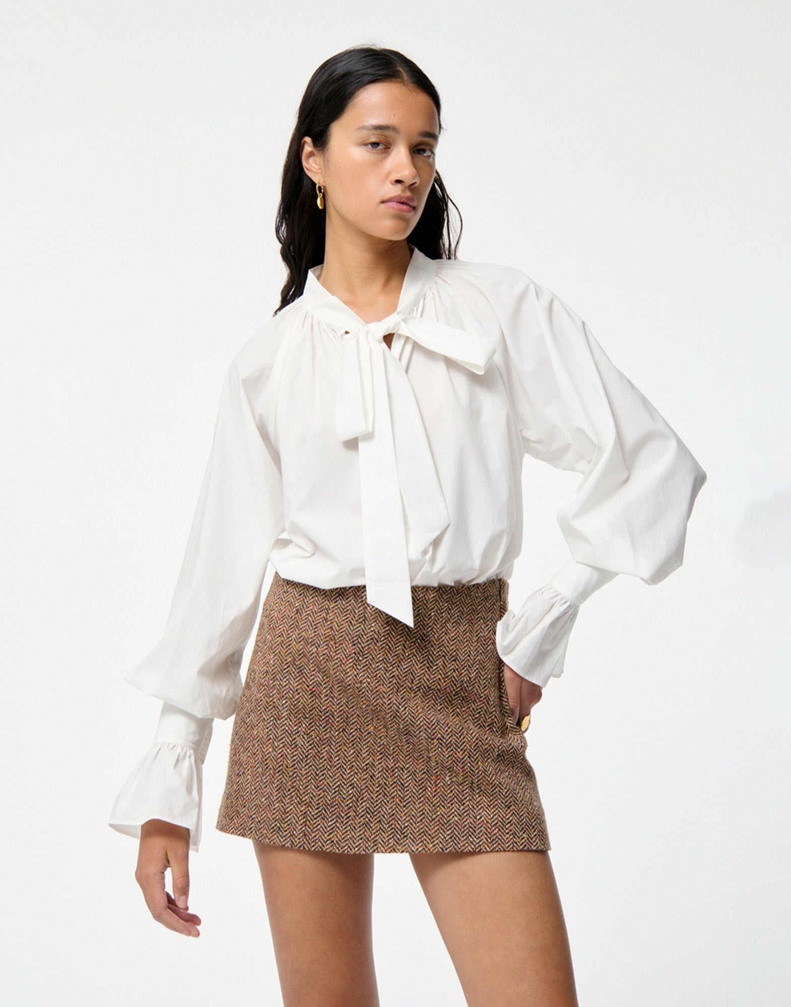 VANESSA BRUNO Blusa Fatima in Lyocell e Cotone Ecru