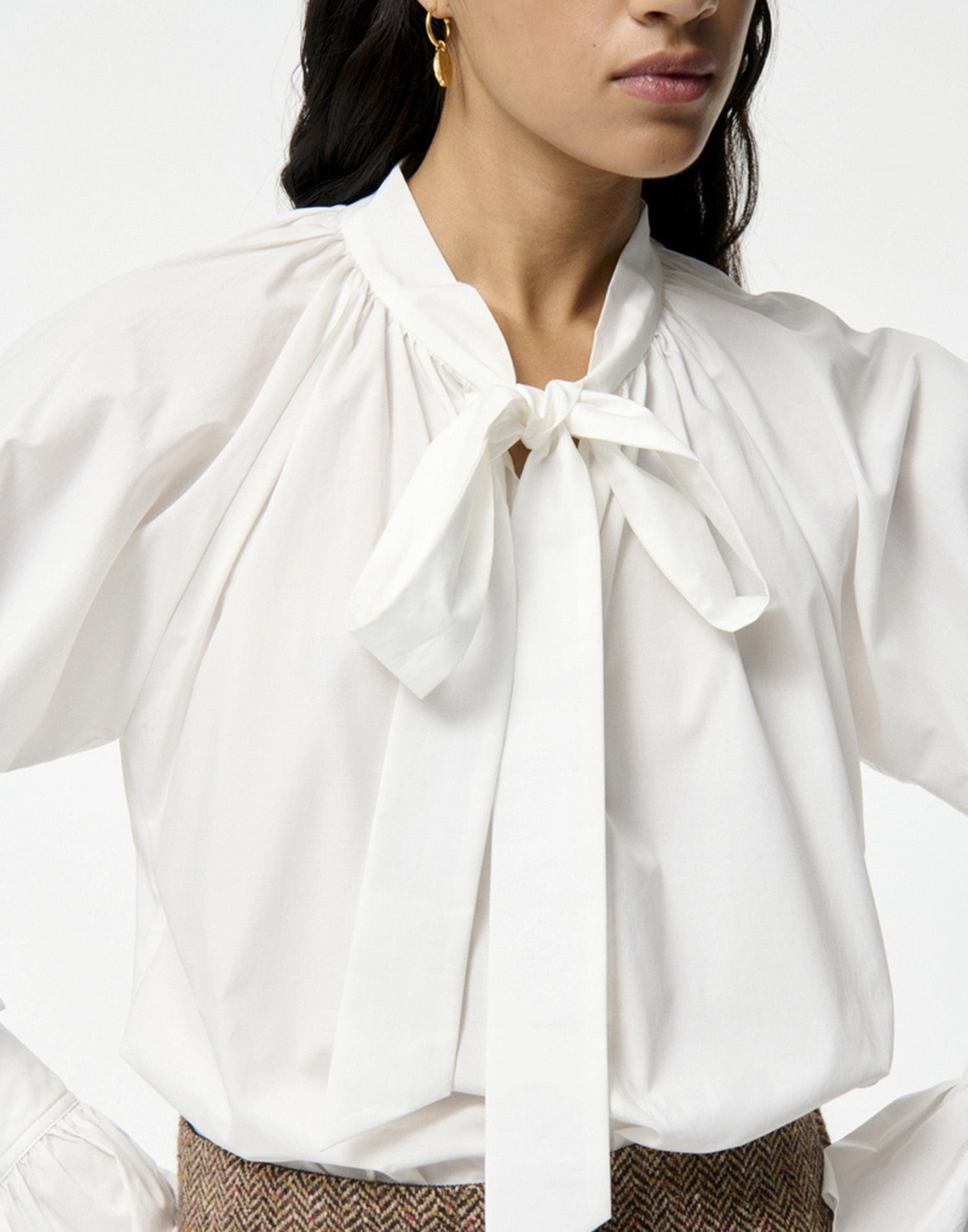 VANESSA BRUNO Blusa Fatima in Lyocell e Cotone Ecru