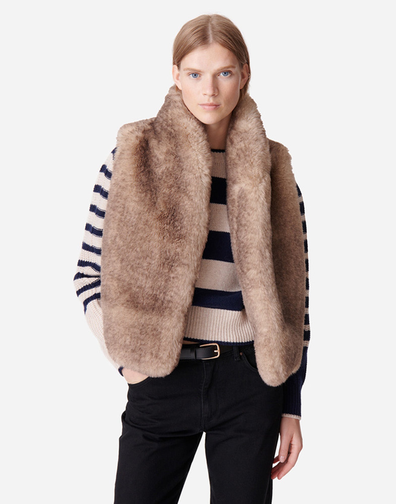 VANESSA BRUNO Gilet Marcello in Ecopelliccia Greige