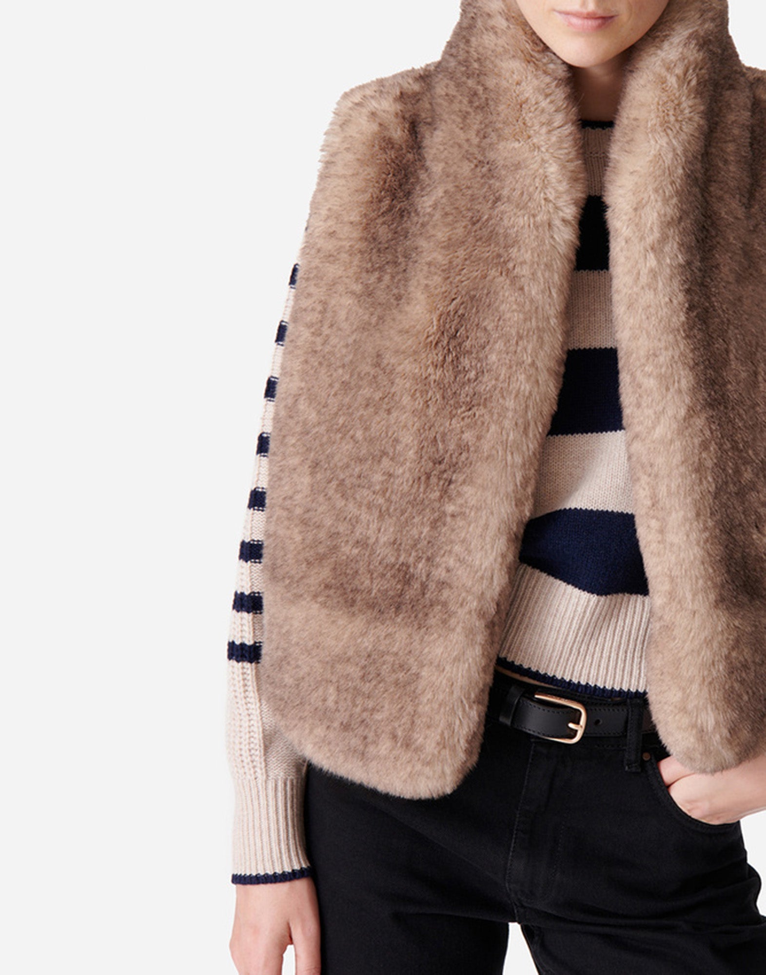 VANESSA BRUNO Gilet Marcello in Ecopelliccia Greige