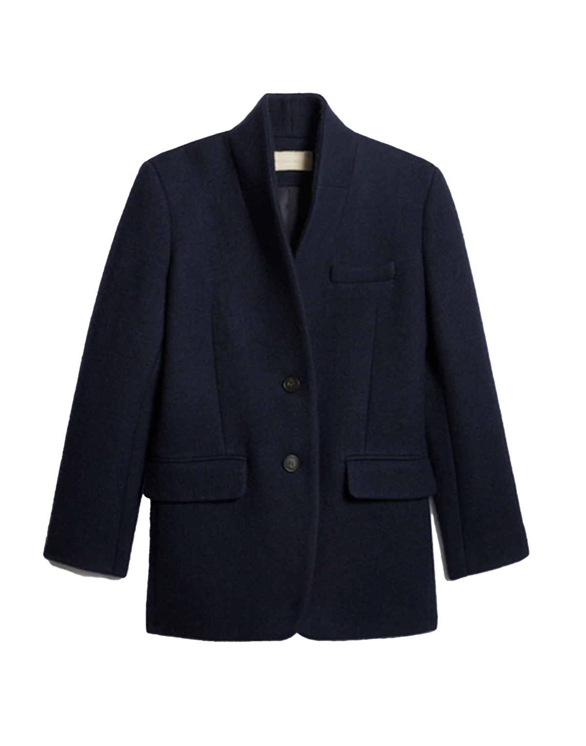 VANESSA BRUNO Giacca Dritta in Misto Lana Blu Navy