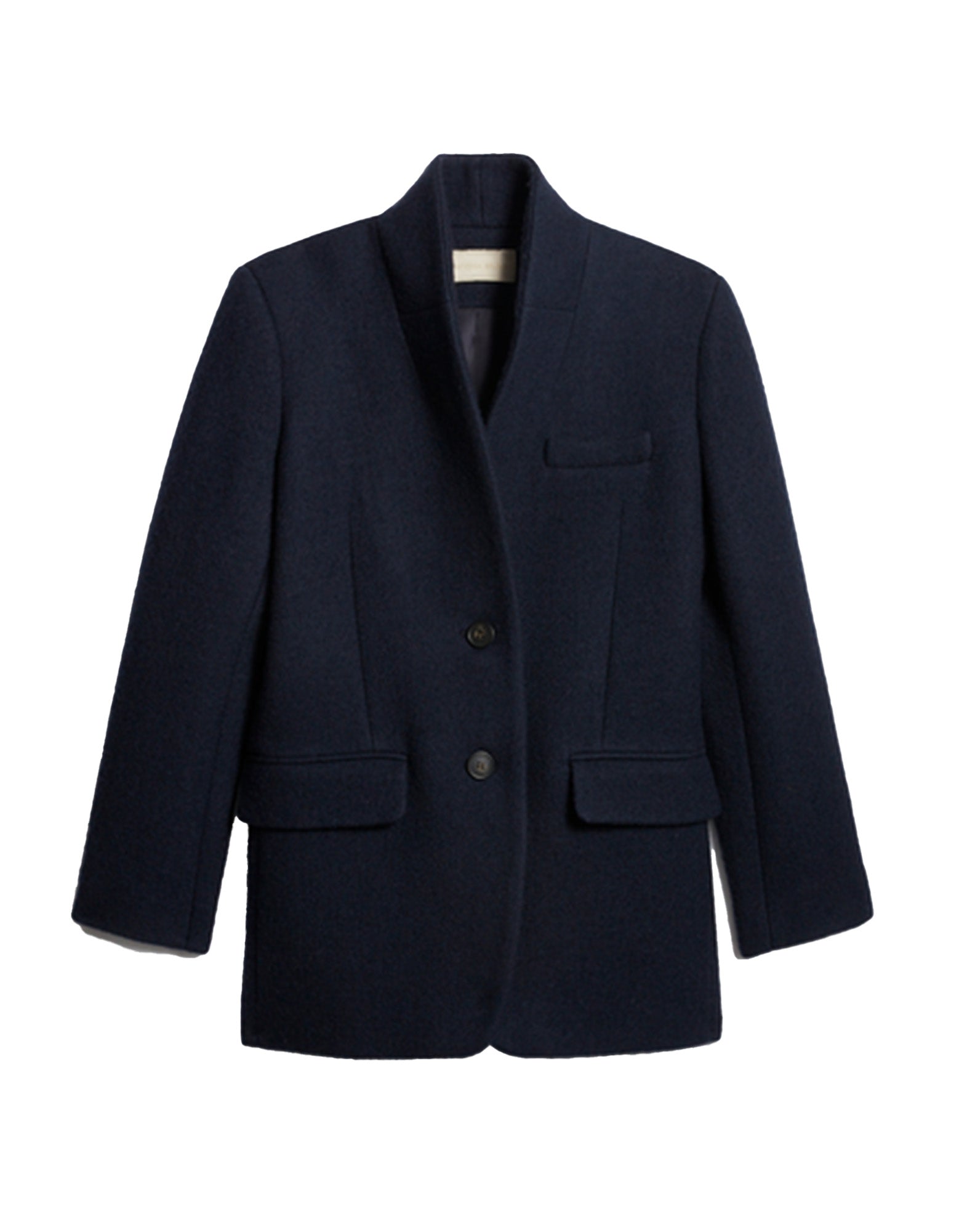 VANESSA BRUNO Giacca Dritta in Misto Lana Blu Navy