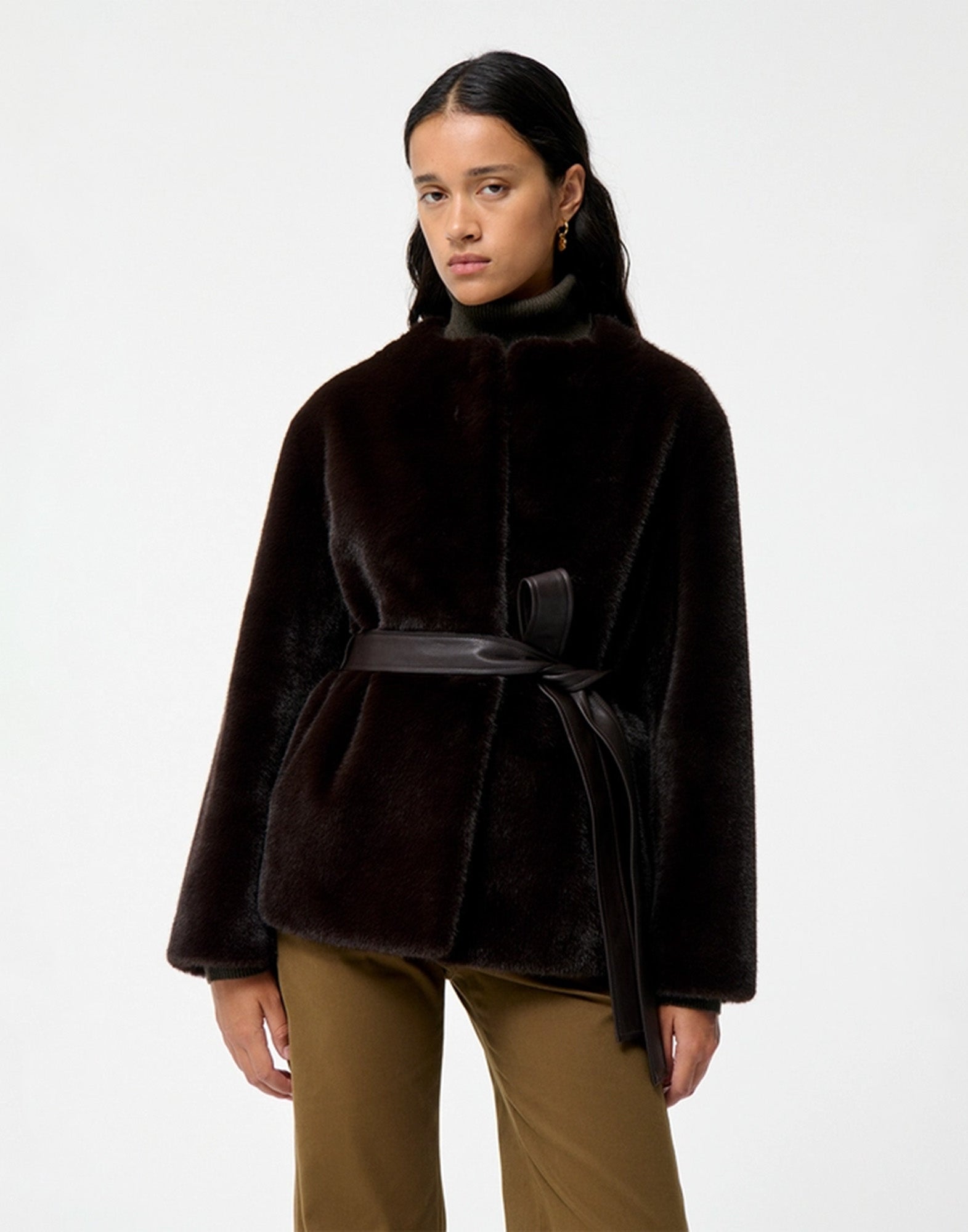 VANESSA BRUNO Giacca Fabu in Eco Pelliccia Marrone