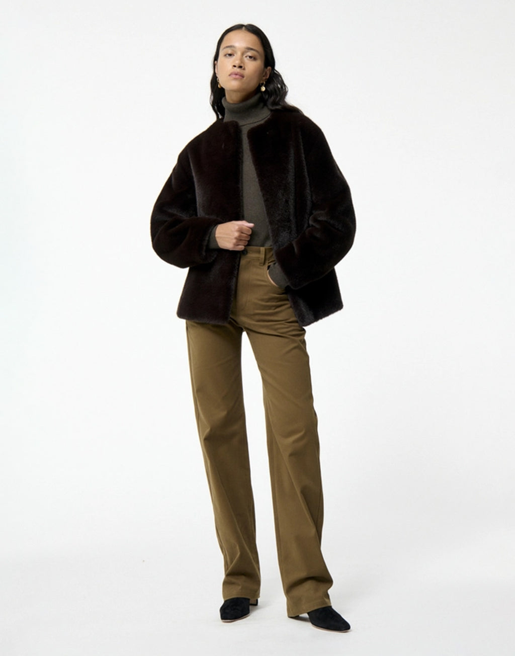 VANESSA BRUNO Giacca Fabu in Eco Pelliccia Marrone