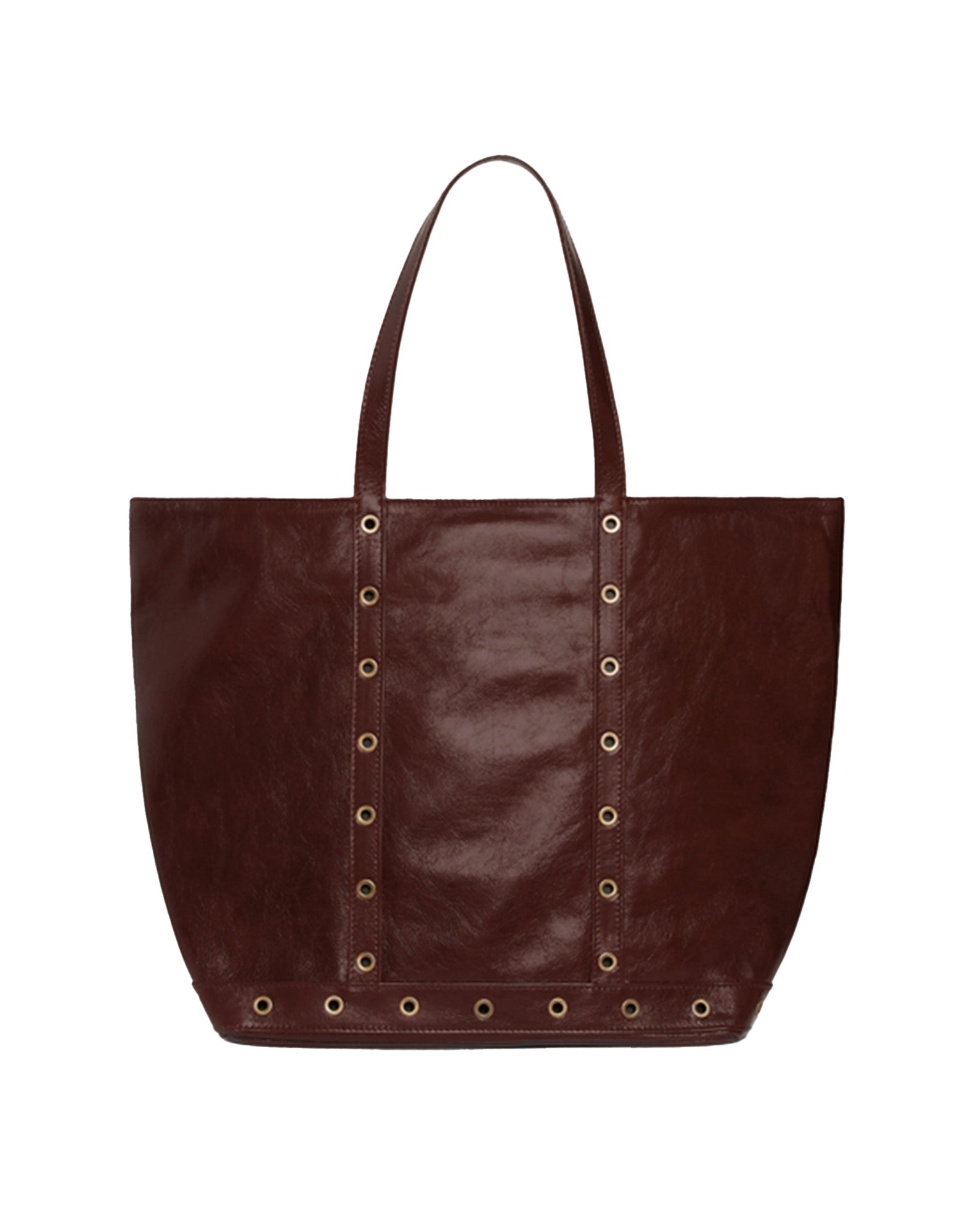 VANESSA BRUNO Borsa Tote Cabas L in Pelle con Zip Chocolate