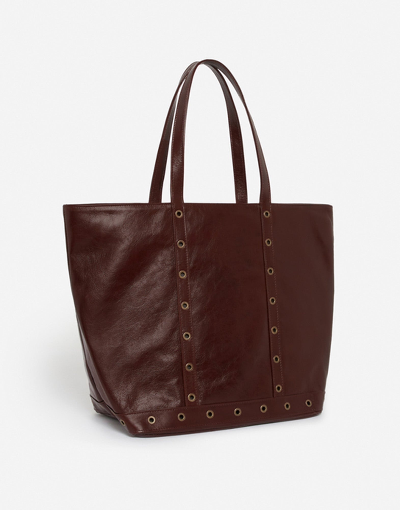 VANESSA BRUNO Borsa Tote Cabas L in Pelle con Zip Chocolate
