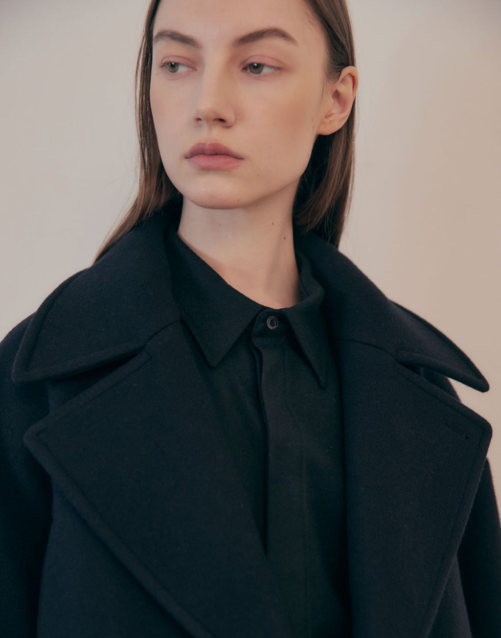 VIS A VIS Pea Coat Navy in Lana e Cashmere Blu Navy