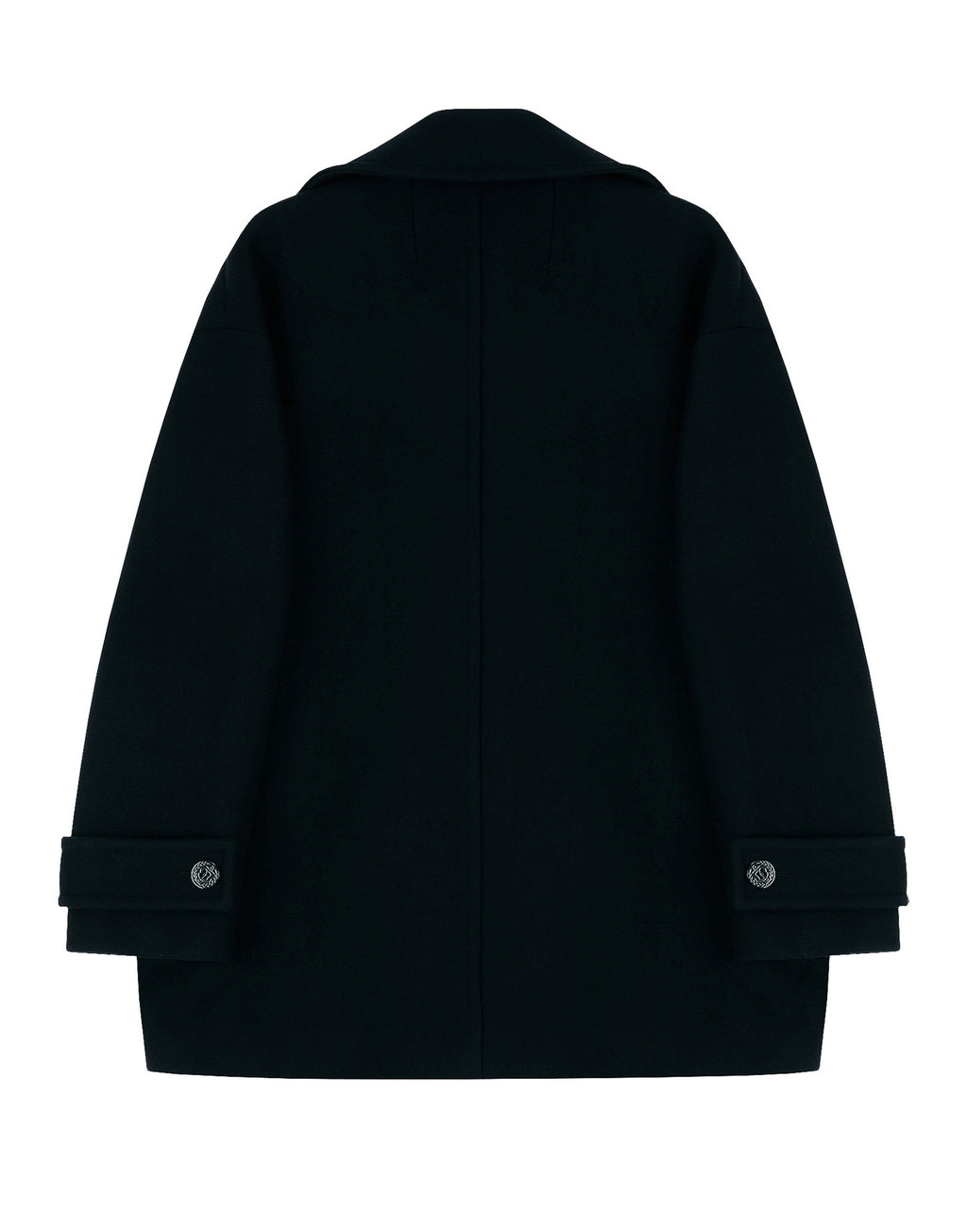 VIS A VIS Pea Coat Navy in Lana e Cashmere Blu Navy