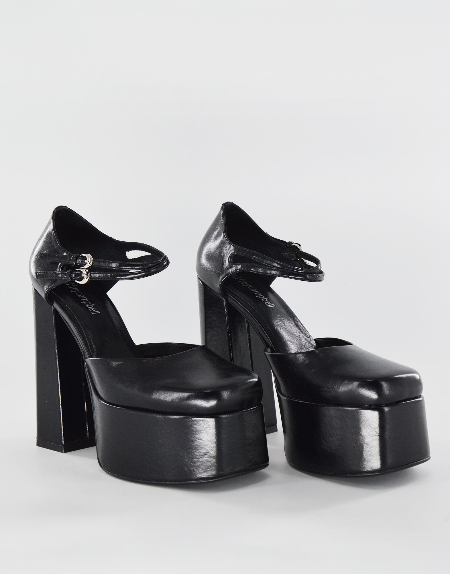JEFFREY CAMPBELL Chanel Leila con Cinturini Incrociati Neri