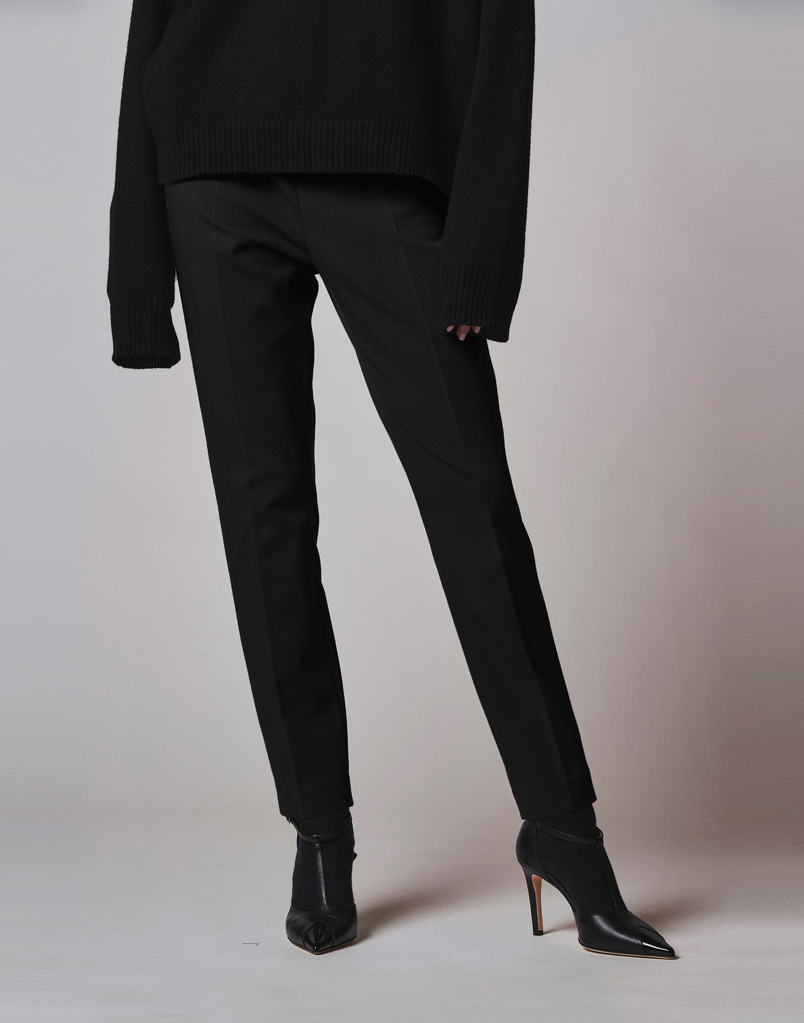 DOUUOD Pantalone Leggings in Punto Milano Nero