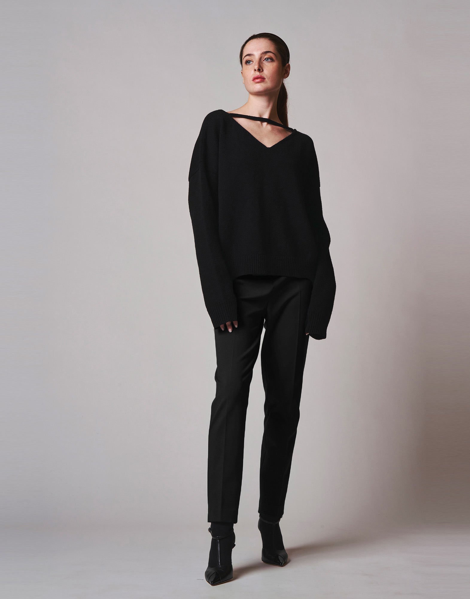 DOUUOD Pantalone Leggings in Punto Milano Nero