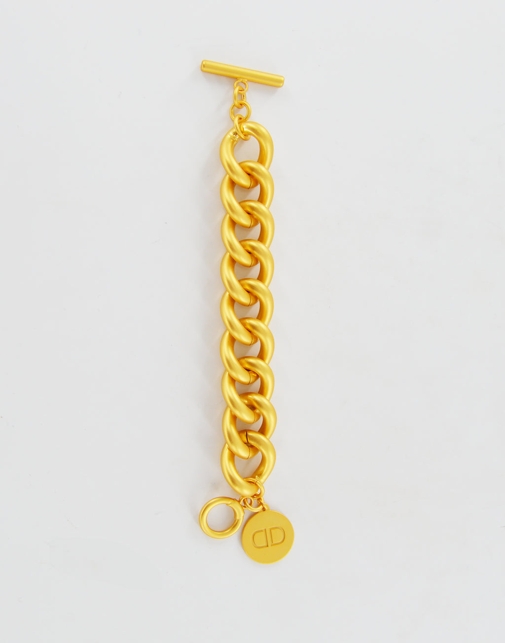DOUUOD Bracciale a Catena Oro Satinato con Medaglietta