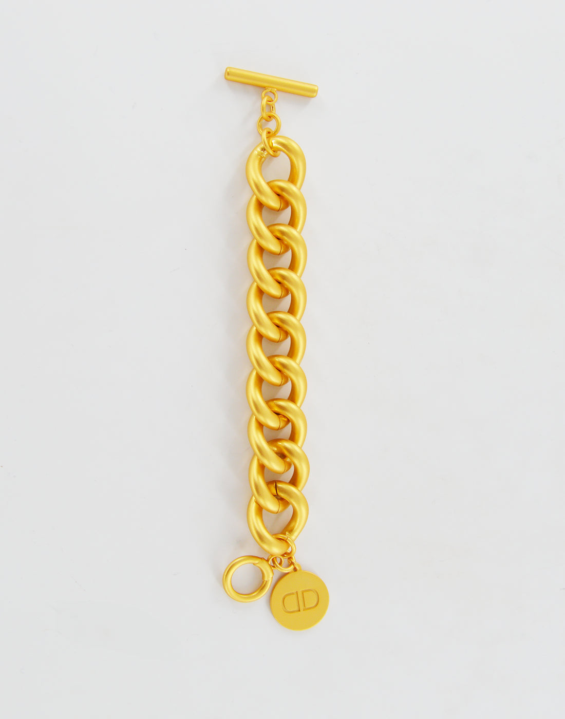 DOUUOD Bracciale a Catena Oro Satinato con Medaglietta