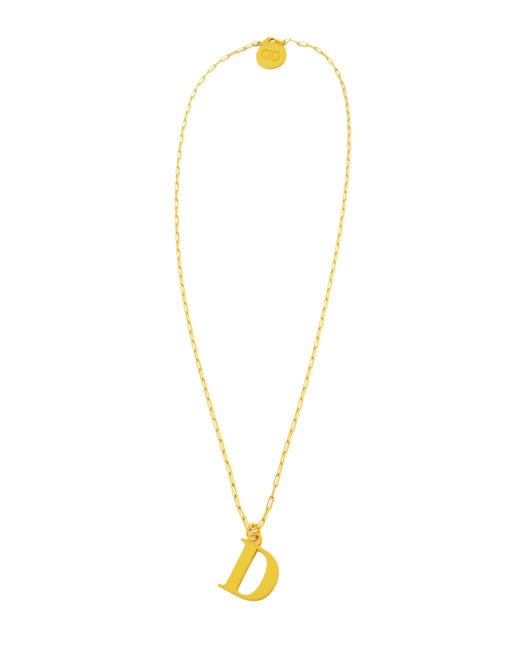 DOUUOD Collana Lunga in Oro Satinato con Lettera D