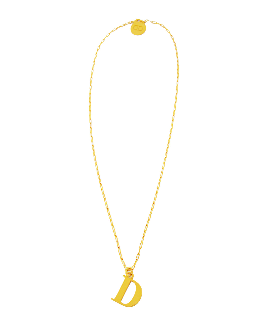 DOUUOD Collana Lunga in Oro Satinato con Lettera D
