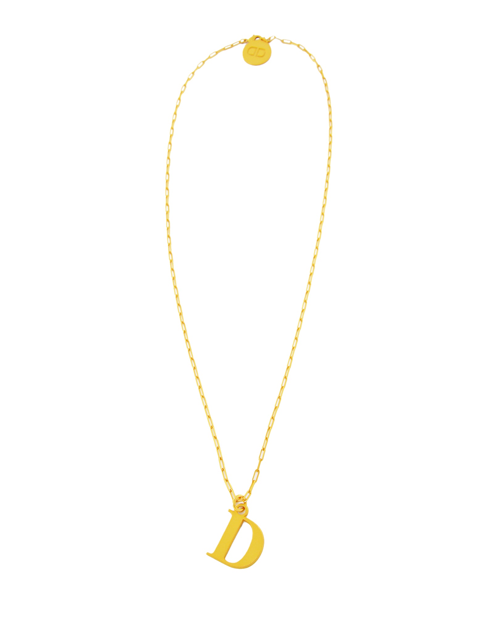 DOUUOD Collana Lunga in Oro Satinato con Lettera D
