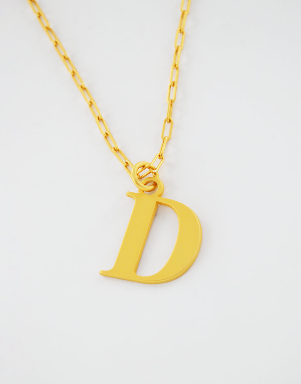 DOUUOD Collana Lunga in Oro Satinato con Lettera D