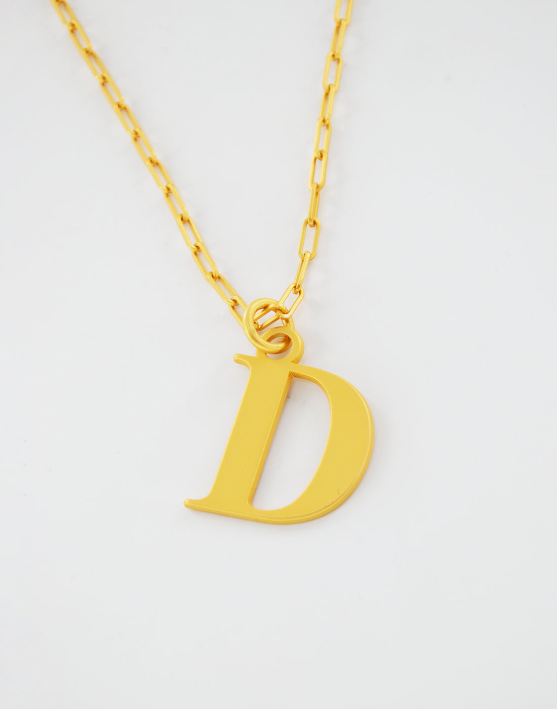 DOUUOD Collana Lunga in Oro Satinato con Lettera D