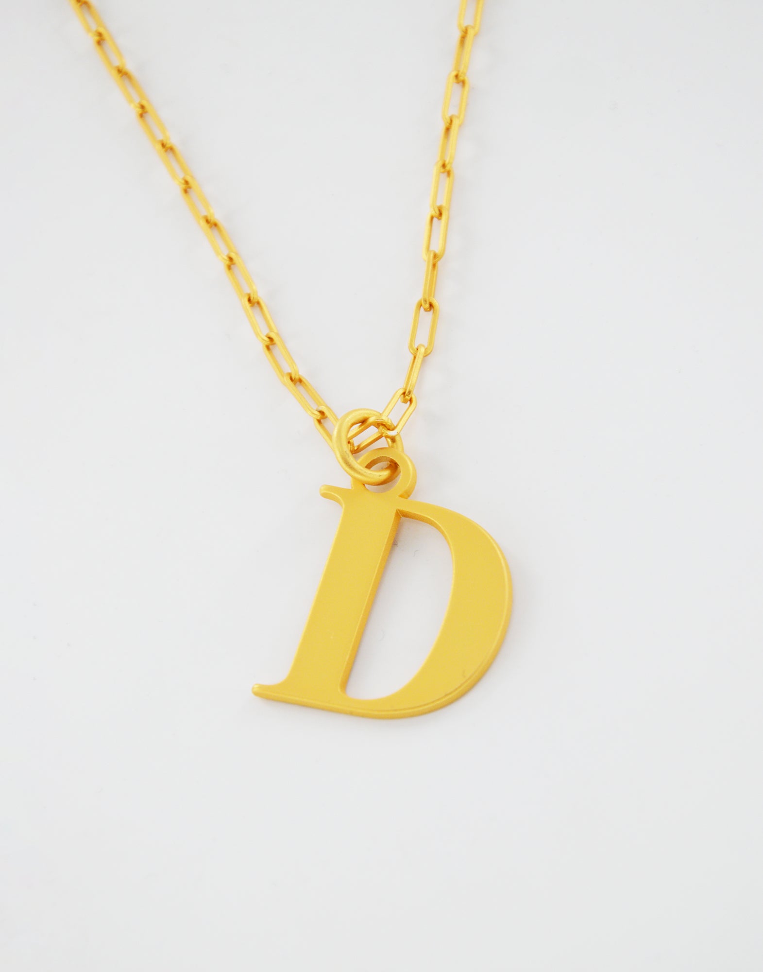DOUUOD Collana Lunga in Oro Satinato con Lettera D