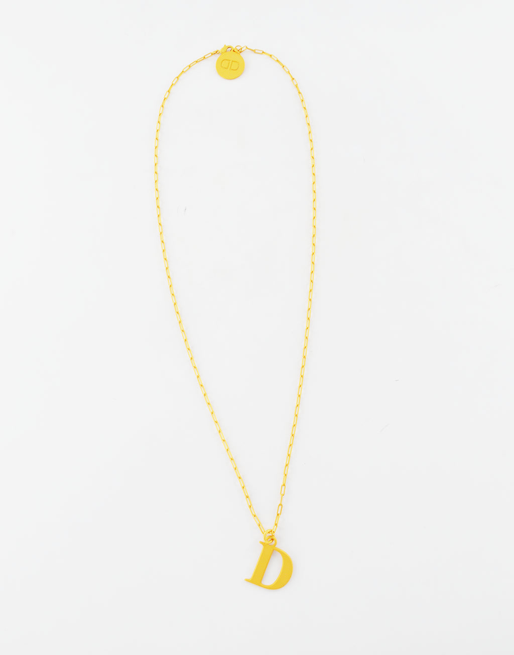 DOUUOD Collana Lunga in Oro Satinato con Lettera D