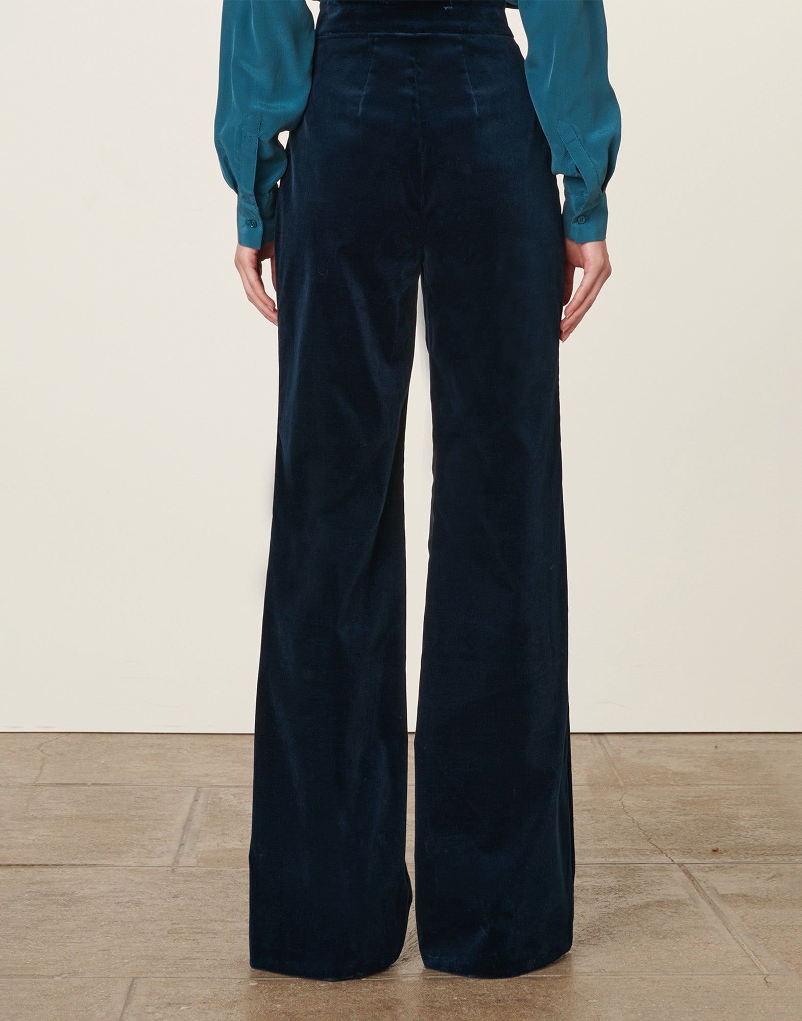 VANESSA BRUNO Pantaloni Birmingham in Velluto Petrole