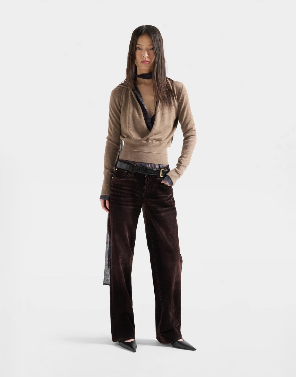 7 FOR ALL MANKIND Maglia Polo in Cashmere Sandcastle